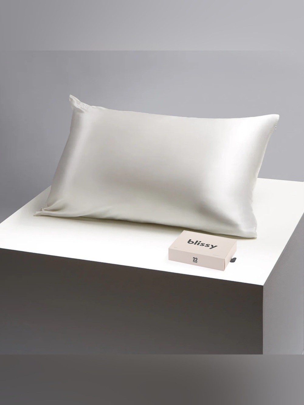 Blissy 100% Mulberry Silk White/Cream Standard Size Pillowcase